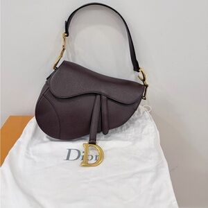 Dior Saddle Bag Burgundy Regular Size